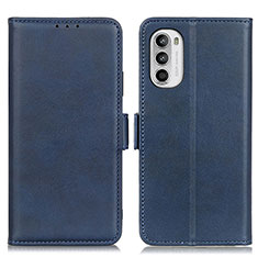 Custodia Portafoglio In Pelle Cover con Supporto M15L per Motorola Moto Edge (2022) 5G Blu