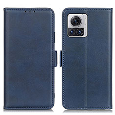 Custodia Portafoglio In Pelle Cover con Supporto M15L per Motorola Moto Edge 30 Ultra 5G Blu