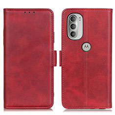 Custodia Portafoglio In Pelle Cover con Supporto M15L per Motorola Moto G51 5G Rosso