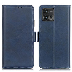 Custodia Portafoglio In Pelle Cover con Supporto M15L per Motorola Moto G72 Blu