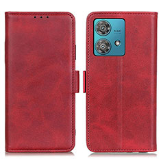 Custodia Portafoglio In Pelle Cover con Supporto M15L per Motorola Moto G84 5G Rosso