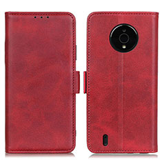 Custodia Portafoglio In Pelle Cover con Supporto M15L per Nokia C200 Rosso