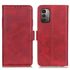 Custodia Portafoglio In Pelle Cover con Supporto M15L per Nokia G21 Rosso