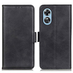 Custodia Portafoglio In Pelle Cover con Supporto M15L per Oppo A17 Nero