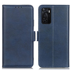 Custodia Portafoglio In Pelle Cover con Supporto M15L per Oppo A55S 5G Blu