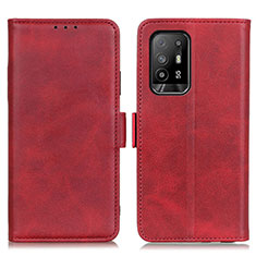 Custodia Portafoglio In Pelle Cover con Supporto M15L per Oppo A95 5G Rosso