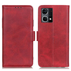 Custodia Portafoglio In Pelle Cover con Supporto M15L per Oppo F21 Pro 4G Rosso