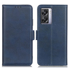 Custodia Portafoglio In Pelle Cover con Supporto M15L per Oppo K10 5G India Blu