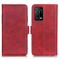 Custodia Portafoglio In Pelle Cover con Supporto M15L per Oppo K9 5G Rosso