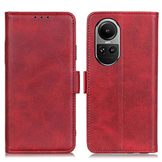 Custodia Portafoglio In Pelle Cover con Supporto M15L per Oppo Reno10 Pro 5G Rosso