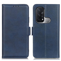 Custodia Portafoglio In Pelle Cover con Supporto M15L per Oppo Reno5 A Blu