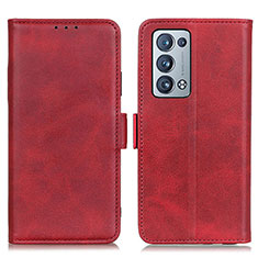 Custodia Portafoglio In Pelle Cover con Supporto M15L per Oppo Reno6 Pro+ Plus 5G Rosso