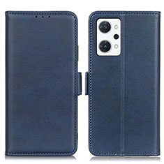 Custodia Portafoglio In Pelle Cover con Supporto M15L per Oppo Reno7 A Blu