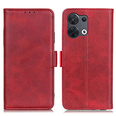 Custodia Portafoglio In Pelle Cover con Supporto M15L per Oppo Reno9 5G Rosso