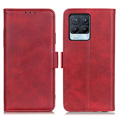 Custodia Portafoglio In Pelle Cover con Supporto M15L per Realme 8 4G Rosso