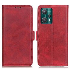 Custodia Portafoglio In Pelle Cover con Supporto M15L per Realme 9 4G Rosso