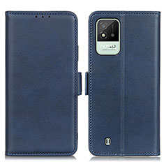 Custodia Portafoglio In Pelle Cover con Supporto M15L per Realme C20 Blu