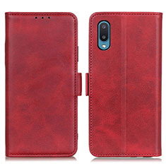 Custodia Portafoglio In Pelle Cover con Supporto M15L per Samsung Galaxy A02 Rosso