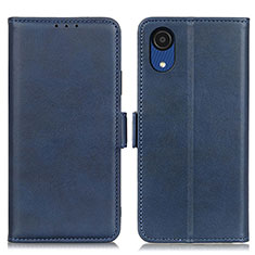 Custodia Portafoglio In Pelle Cover con Supporto M15L per Samsung Galaxy A03 Core Blu