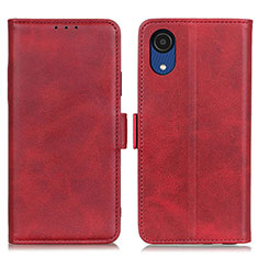 Custodia Portafoglio In Pelle Cover con Supporto M15L per Samsung Galaxy A03 Core Rosso