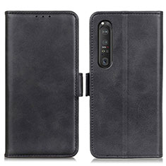 Custodia Portafoglio In Pelle Cover con Supporto M15L per Sony Xperia 1 III Nero