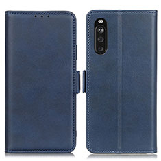 Custodia Portafoglio In Pelle Cover con Supporto M15L per Sony Xperia 10 III Blu