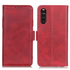 Custodia Portafoglio In Pelle Cover con Supporto M15L per Sony Xperia 10 III Lite Rosso