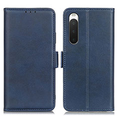 Custodia Portafoglio In Pelle Cover con Supporto M15L per Sony Xperia 10 IV SO-52C Blu