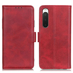 Custodia Portafoglio In Pelle Cover con Supporto M15L per Sony Xperia 10 IV SO-52C Rosso