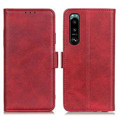 Custodia Portafoglio In Pelle Cover con Supporto M15L per Sony Xperia 5 III SO-53B Rosso