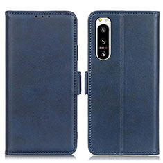 Custodia Portafoglio In Pelle Cover con Supporto M15L per Sony Xperia 5 IV Blu