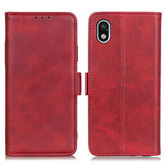 Custodia Portafoglio In Pelle Cover con Supporto M15L per Sony Xperia Ace III SO-53C Rosso