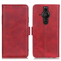 Custodia Portafoglio In Pelle Cover con Supporto M15L per Sony Xperia PRO-I Rosso