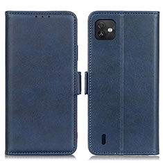 Custodia Portafoglio In Pelle Cover con Supporto M15L per Wiko Y82 Blu