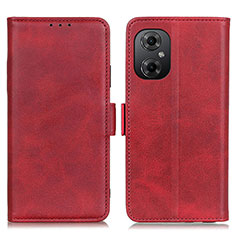 Custodia Portafoglio In Pelle Cover con Supporto M15L per Xiaomi Poco M4 5G Rosso