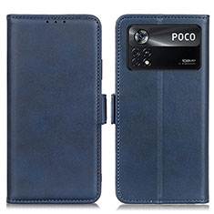 Custodia Portafoglio In Pelle Cover con Supporto M15L per Xiaomi Poco X4 Pro 5G Blu