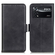 Custodia Portafoglio In Pelle Cover con Supporto M15L per Xiaomi Poco X4 Pro 5G Nero