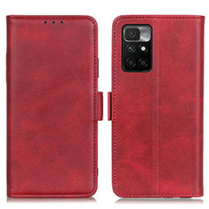 Custodia Portafoglio In Pelle Cover con Supporto M15L per Xiaomi Redmi 10 (2022) Rosso