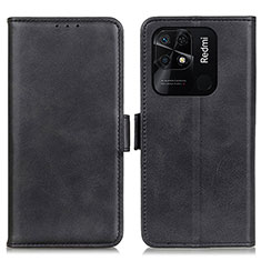 Custodia Portafoglio In Pelle Cover con Supporto M15L per Xiaomi Redmi 10 India Nero