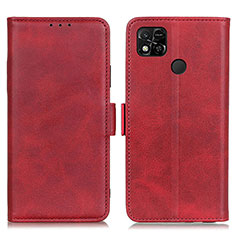 Custodia Portafoglio In Pelle Cover con Supporto M15L per Xiaomi Redmi 9C Rosso