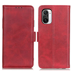 Custodia Portafoglio In Pelle Cover con Supporto M15L per Xiaomi Redmi K40 Pro 5G Rosso