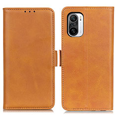 Custodia Portafoglio In Pelle Cover con Supporto M15L per Xiaomi Redmi K40 Pro+ Plus 5G Marrone Chiaro