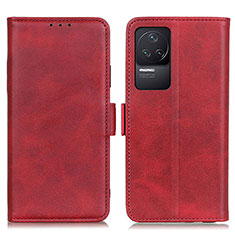 Custodia Portafoglio In Pelle Cover con Supporto M15L per Xiaomi Redmi K50 Pro 5G Rosso