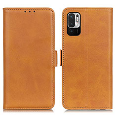 Custodia Portafoglio In Pelle Cover con Supporto M15L per Xiaomi Redmi Note 10 JE 5G Marrone Chiaro