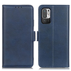 Custodia Portafoglio In Pelle Cover con Supporto M15L per Xiaomi Redmi Note 10T 5G Blu