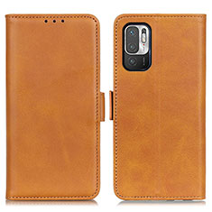 Custodia Portafoglio In Pelle Cover con Supporto M15L per Xiaomi Redmi Note 10T 5G Marrone Chiaro