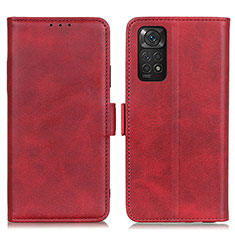 Custodia Portafoglio In Pelle Cover con Supporto M15L per Xiaomi Redmi Note 11 4G (2022) Rosso