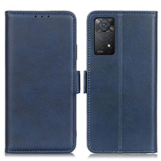 Custodia Portafoglio In Pelle Cover con Supporto M15L per Xiaomi Redmi Note 11 Pro 4G Blu