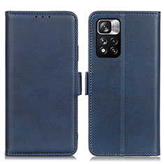 Custodia Portafoglio In Pelle Cover con Supporto M15L per Xiaomi Redmi Note 11 Pro+ Plus 5G Blu