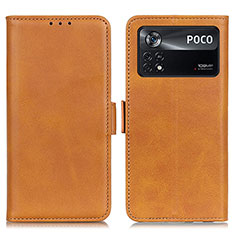 Custodia Portafoglio In Pelle Cover con Supporto M15L per Xiaomi Redmi Note 11E Pro 5G Marrone Chiaro